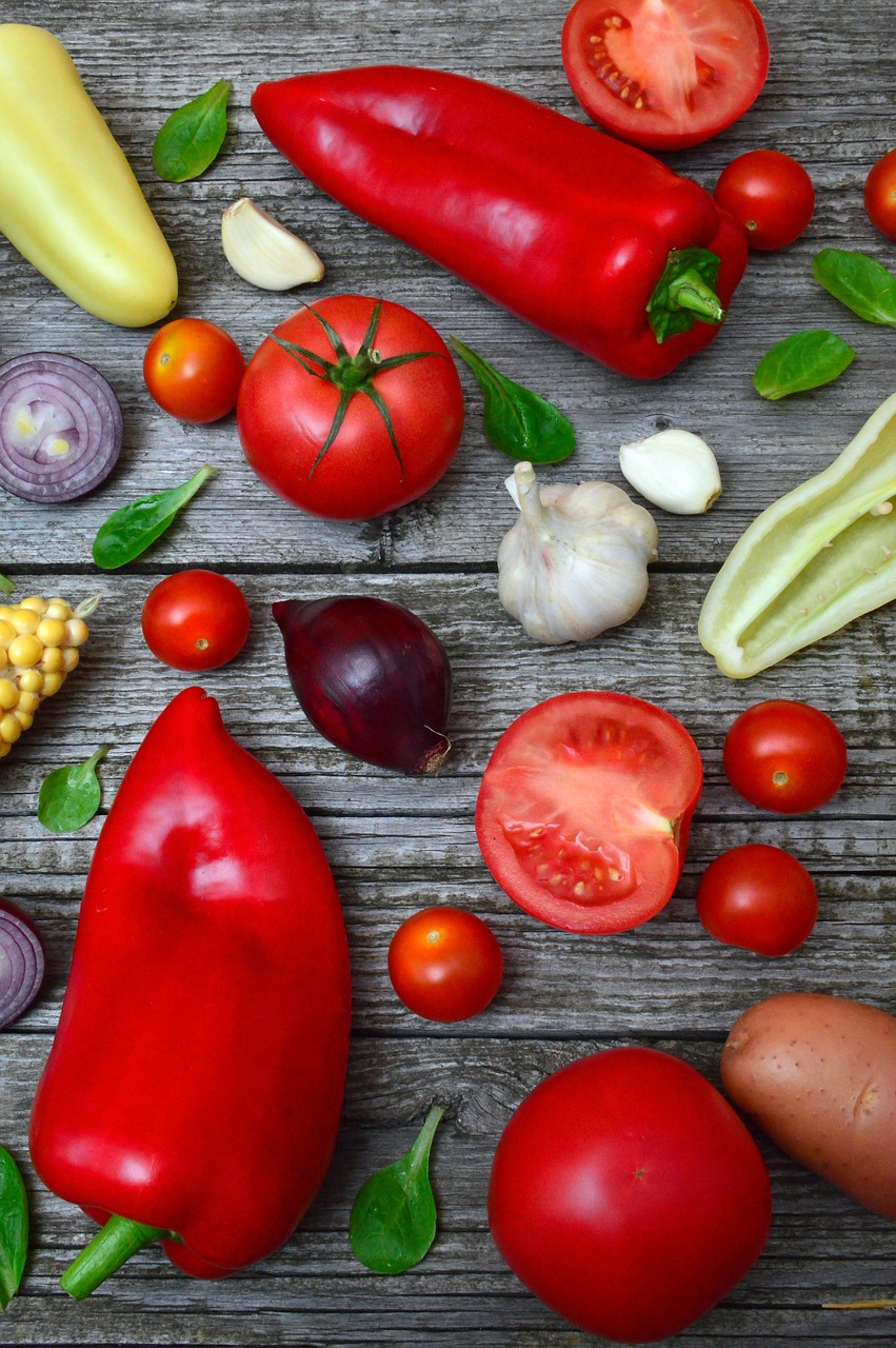 Daržovės,  Pipirų,  Pomidorai,  Raudona,  Geltona,  Žalias,  Maisto,  Sveiki,  Šviežias,  Vitaminai