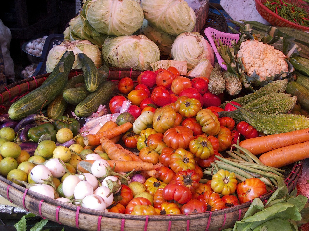 Daržovės, Pomidoras, Žiediniai Kopūstai, Žalias, Raudona, Cukinija, Morkos, Nemokamos Nuotraukos,  Nemokama Licenzija