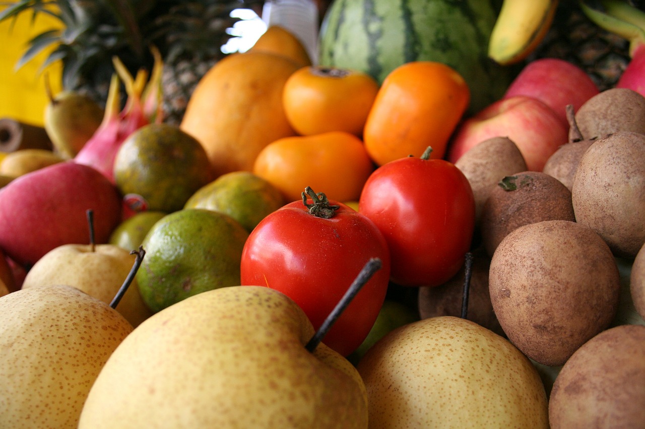 Daržovės, Vaisiai, Maistas, Pagaminti, Sveikas, Pomidorai, Mityba, Sveikata, Bulvės, Mityba