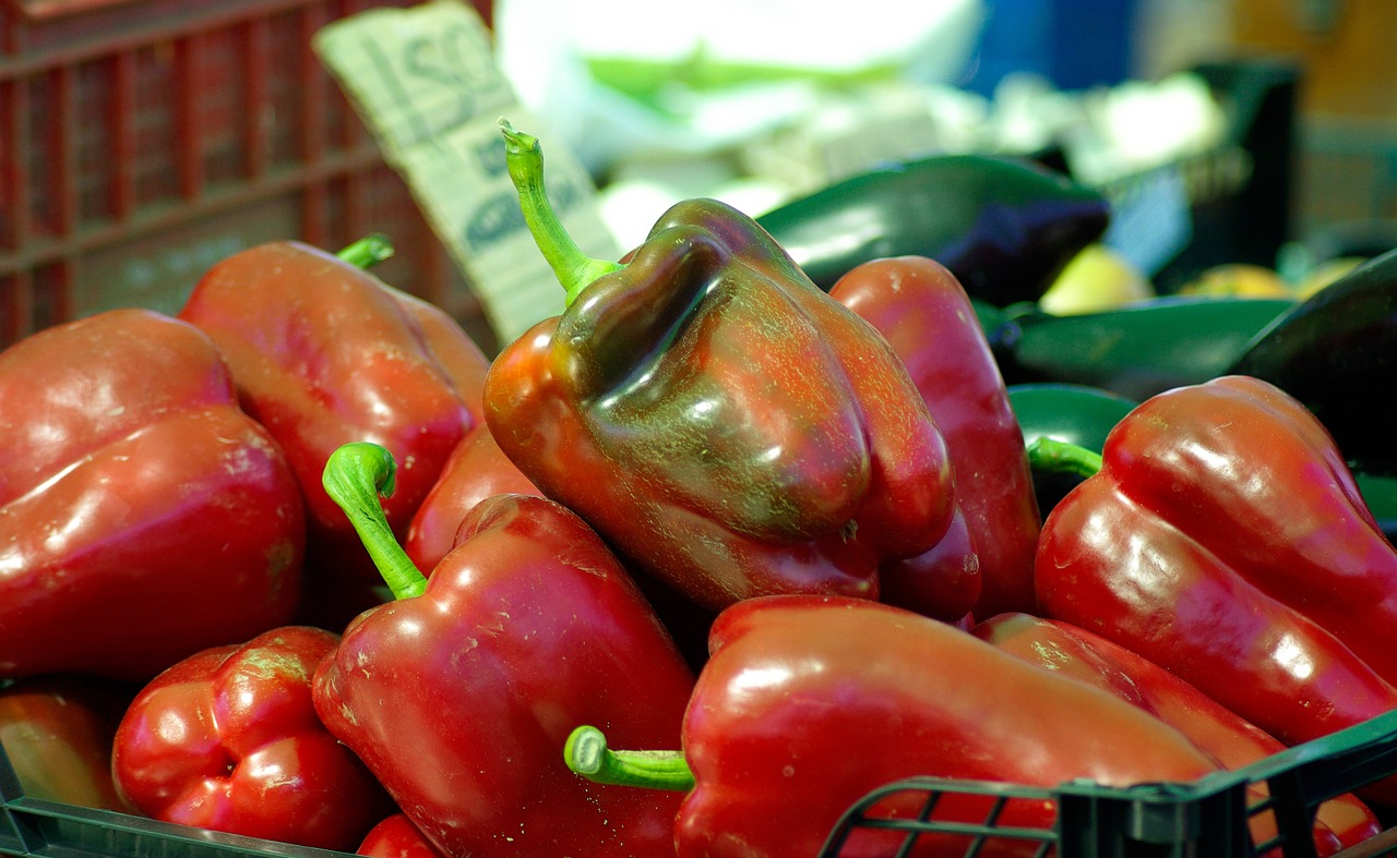 Daržovės, Raudonieji Pipirai, Turgus, Daržovių Sodas, Nemokamos Nuotraukos,  Nemokama Licenzija