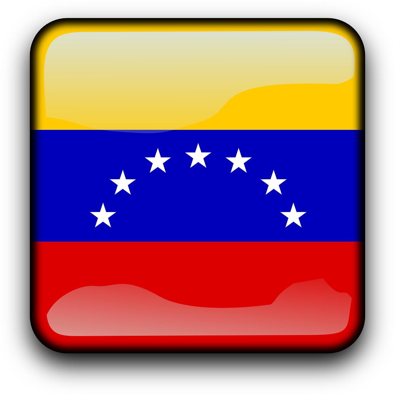 Venezuela, Vėliava, Bolivaro Respublika, Šalis, Tautybė, Kvadratas, Mygtukas, Blizgus, Nemokama Vektorinė Grafika, Nemokamos Nuotraukos
