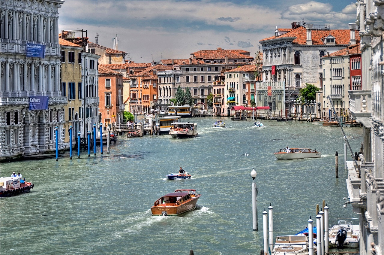 Venecija, Didysis Kanalas, Vanduo, Valtys, Kelionė, Turizmas, Turistinis, Atostogos, Šventė, Miesto Panorama