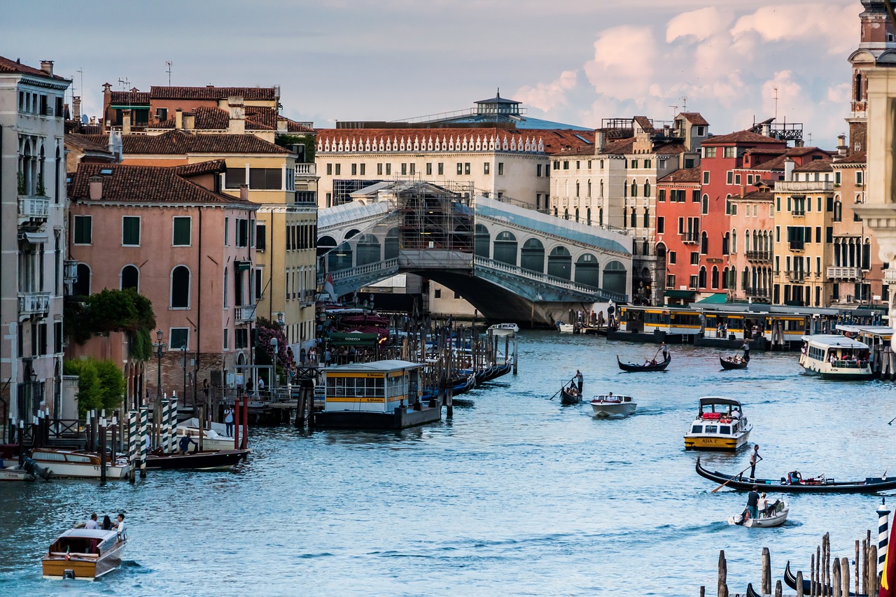 Venecija, Italy, Rialto Tiltas, Didysis Kanalas, Europa, Kelionė, Vanduo, Gondola, Turizmas, Venetian