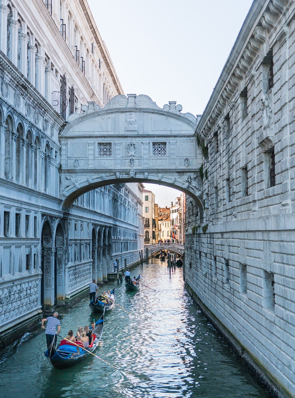 Venecija, Italy, Gondola, Dangus, Tiltas, Europa, Kanalas, Kelionė, Vanduo, Turizmas