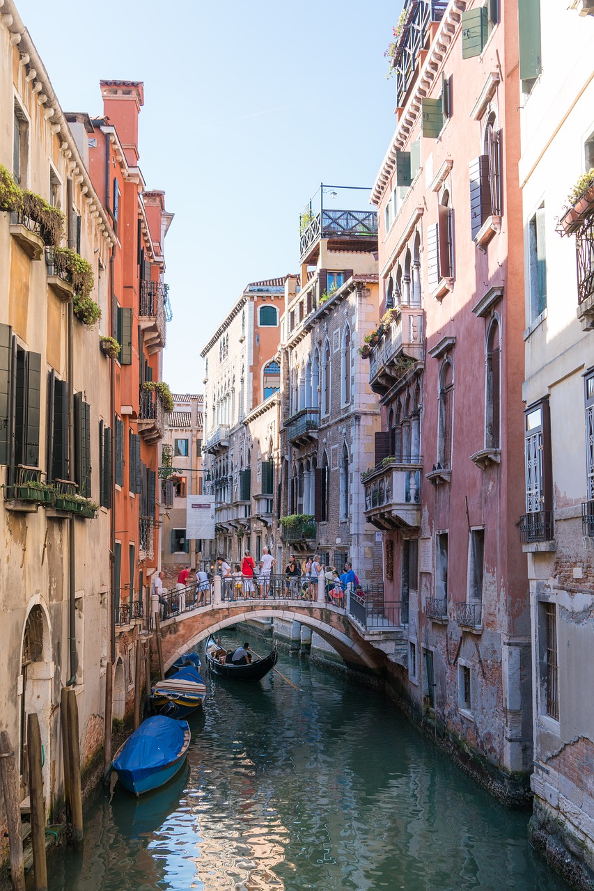 Venecija, Italy, Kanalas, Tiltas, Gondola, Dangus, Lauke, Europa, Kelionė, Vanduo