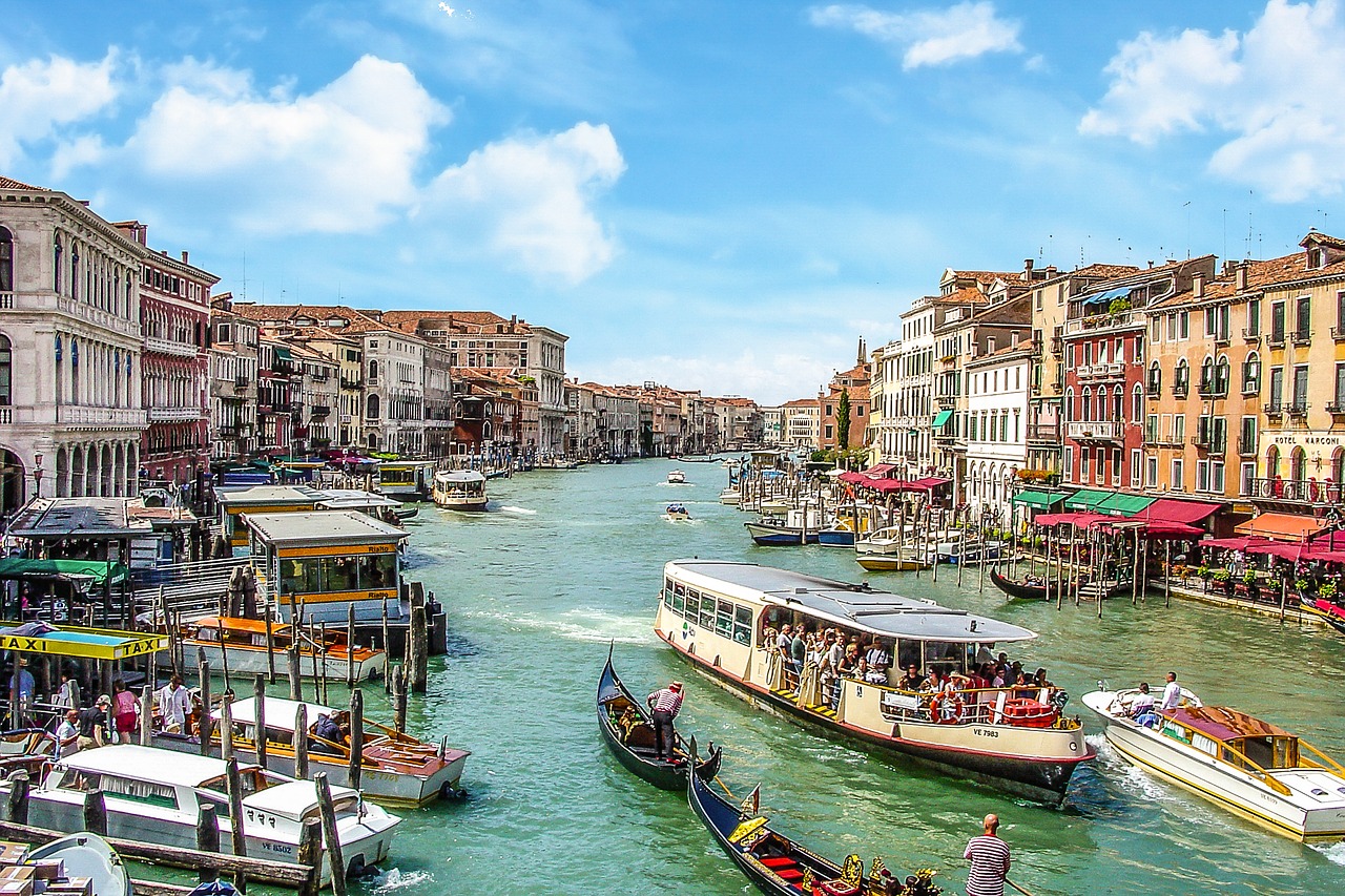 Venecija, Grand, Kanalas, Turistinis, Valtis, Vanduo, Italy, Ispanų, Venetian, Gondola