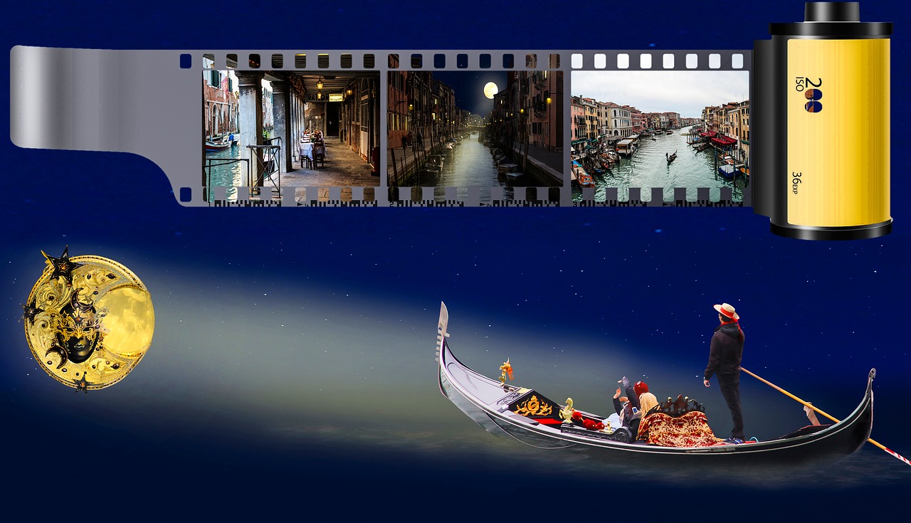 Venecija, Gondola, Fantazija, Mėnulis, Kaukė, Karnavalas, Kanalas, Nuotrauka, Atsiminimai, Vaizdai