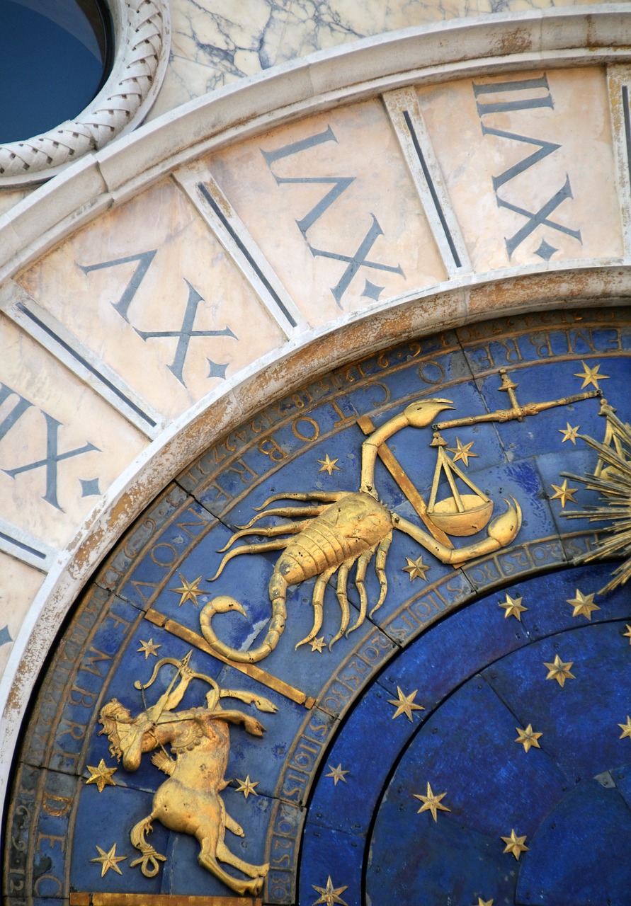 Venecija, Italy, Zodiako Ženklas, Laikrodis, Katedra, Kontaktoriai, Skorpionas, Horizontalus, St Ženklo Aikštė, Astrologija