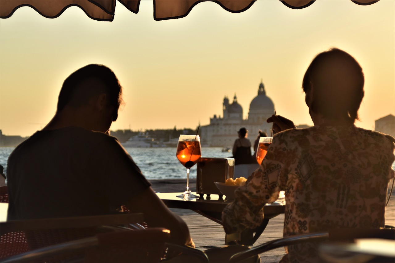 Venecija, Saulėlydis, Sundowner, Spritz, Aperolis, Kelionė, Italy, Miestas, Europa, Turizmas