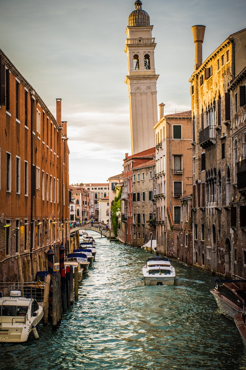 Venecija, Italy, Miestas, Miesto, Vanduo, Architektūra, Vintage, Bokštas, Dangus, Vasara