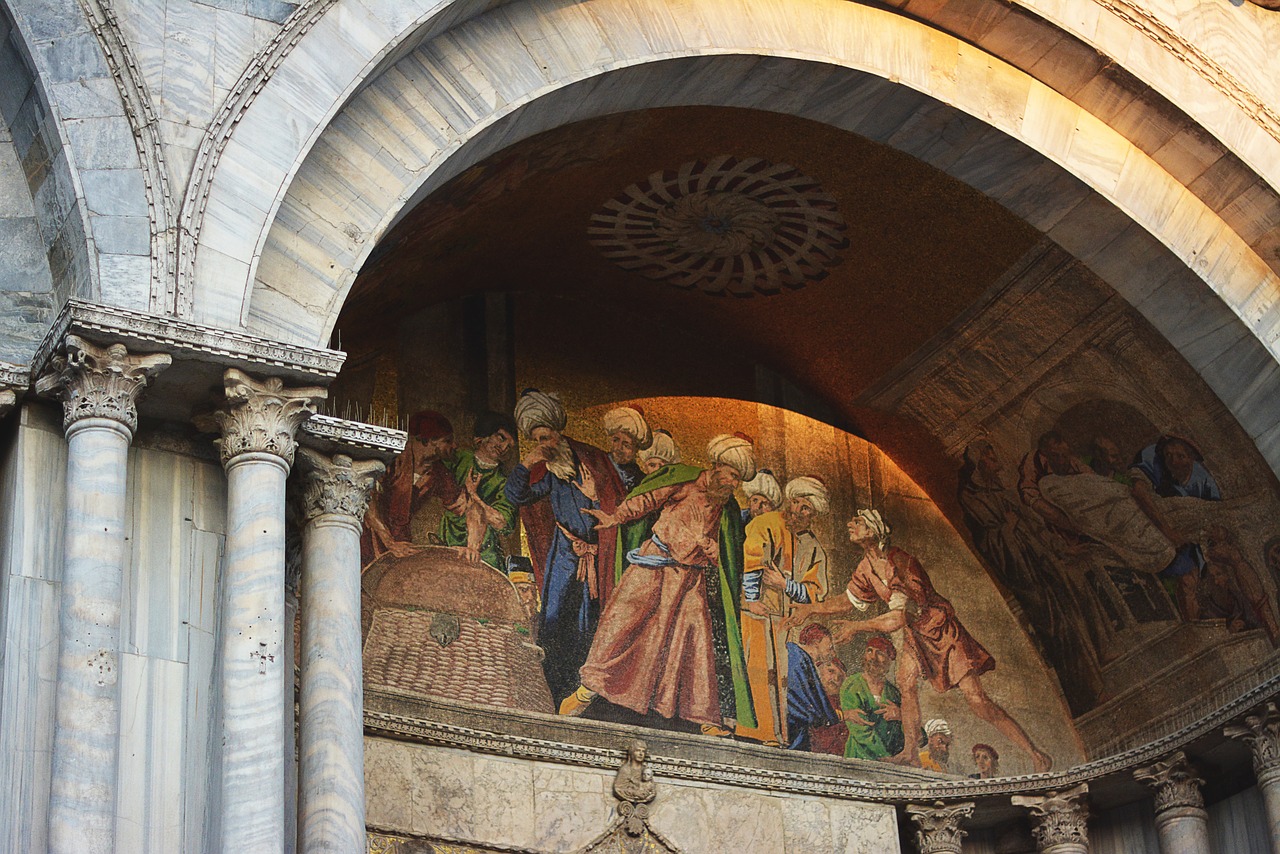 Venecija, Kvadratas, Šventas, Prekinis Ženklas, Bazilika, Freska, Italy, Religija, Tikėjimas, Krikščionybė