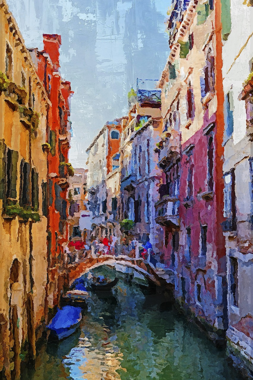 Venecija, Italy, Kanalas, Tiltas, Gondola, Dangus, Lauke, Europa, Kelionė, Vanduo