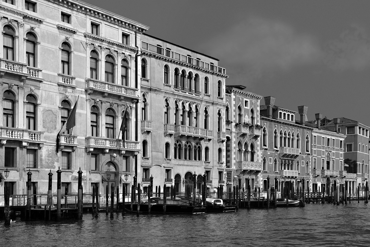 Venecija, Namai, Fasadas, Kanalas, Vanduo, Italy, Namo Fasadas, Venezija, Architektūra, Istoriškai