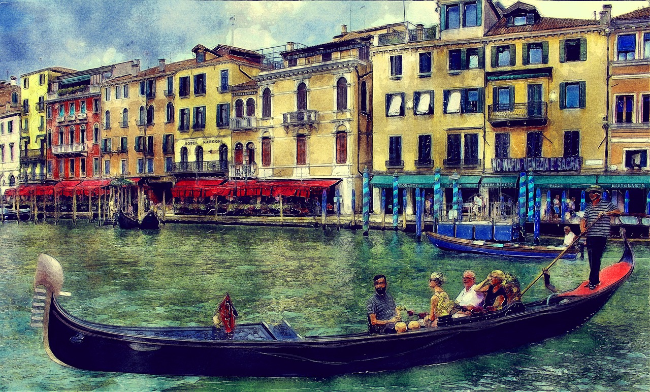 Venecija,  Kanalas,  Gondola,  Italija,  Architektūra,  Metai,  Pastatai,  Turistų,  Atrakcija,  Rūmai