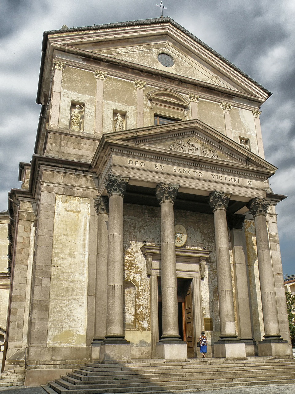 Verbania, Italy, Pastatas, Struktūra, Architektūra, Hdr, Stulpeliai, Dangus, Debesys, Lauke