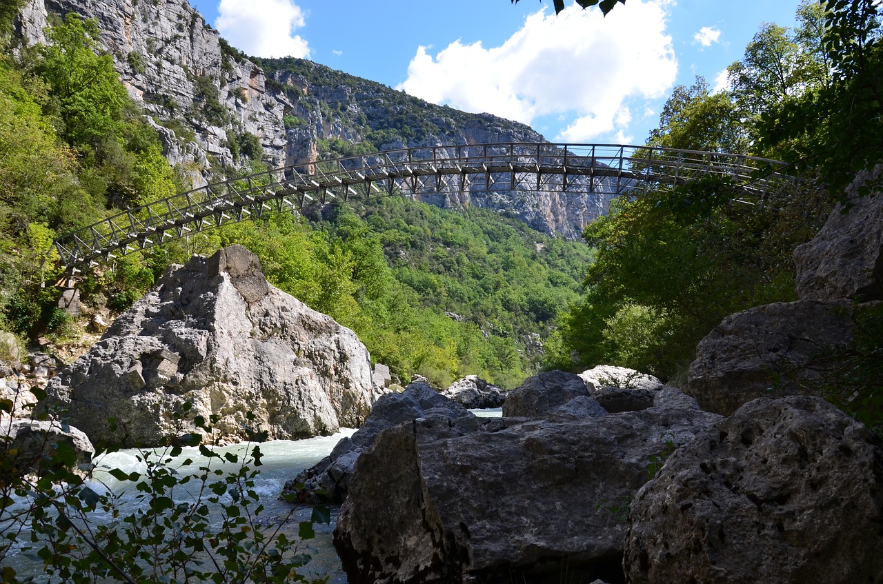 Verdon, Kanjonas, Kanjonas Du Verdonas, Upė, Nuotykis, Atsipalaiduoti, Medžiai, Dangus, Baltas Vanduo, Srautas