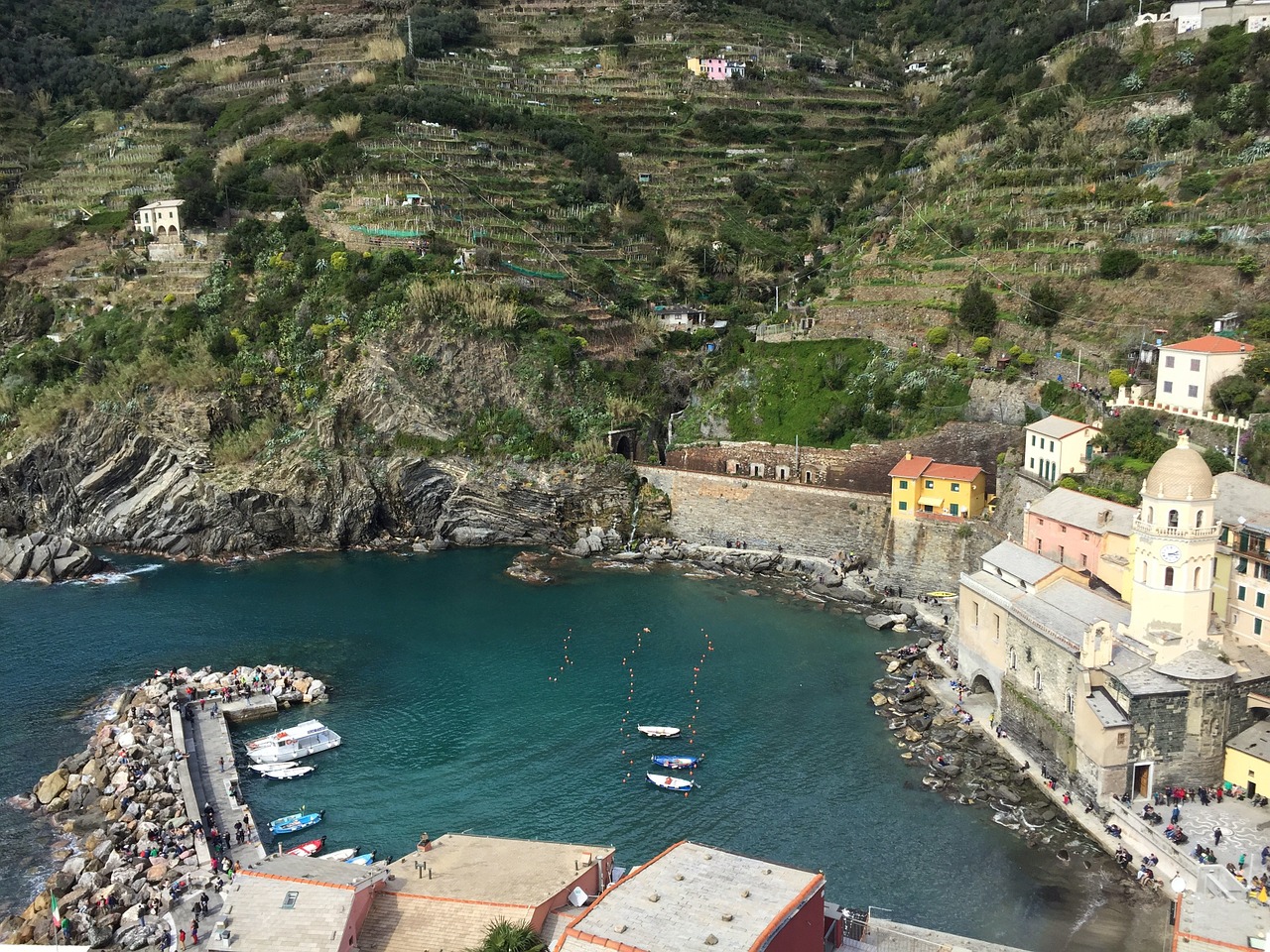 Vernazza, Cinque Terre, Ligurija, Dangus, Porto, Valtis, Namai, Spalvos, Valtys, Kraštovaizdis