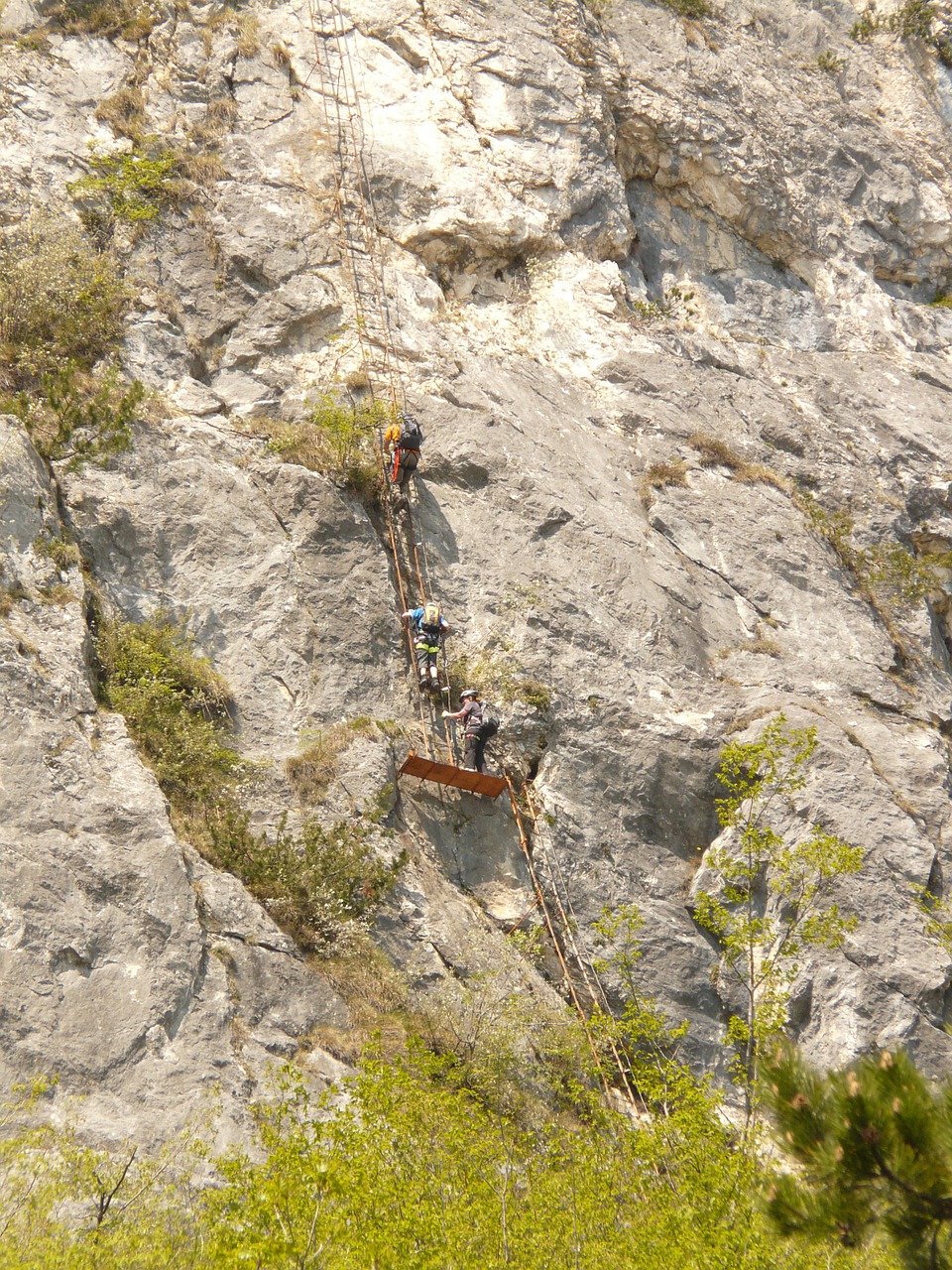 Per Dellamicizia, Garda, Cima Sat, Alpinizmas, Laipiojimo Platformos Sistema, Lipti, Kopėčios, Laidai, Alpinistas, Via Ferrata