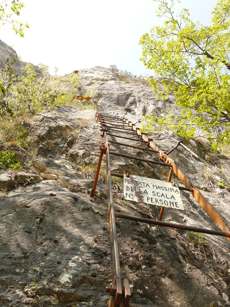 Per Dellamicizia, Laipiojimo Platformos Sistema, Leiterweg, Gal Klettersteig, Garda, Cima Sat, Alpinizmas, Lipti, Kopėčios, Laidai