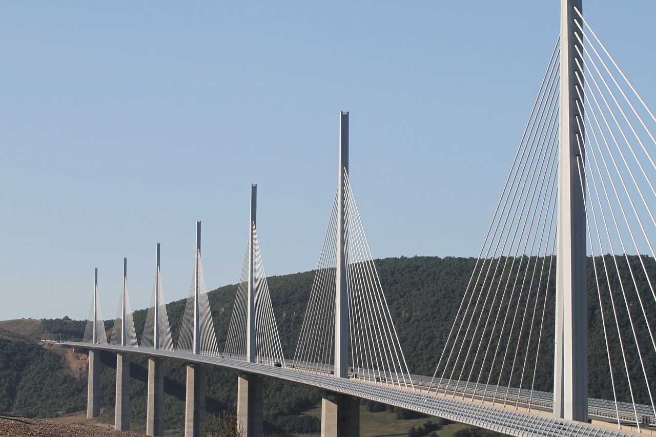 Viadukas, Millau, Tiltas, France, Kabeliai, Greitkelis, Nemokamos Nuotraukos,  Nemokama Licenzija