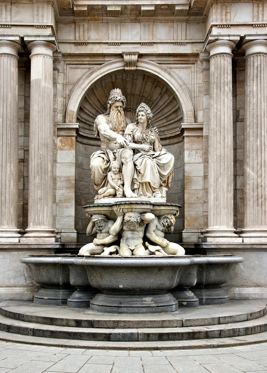 Vienna, Austria, Albrechsbrunnen Fontanas, Skulptūra, Statula, Paminklas, Pastatas, Architektūra, Miestas, Miestai
