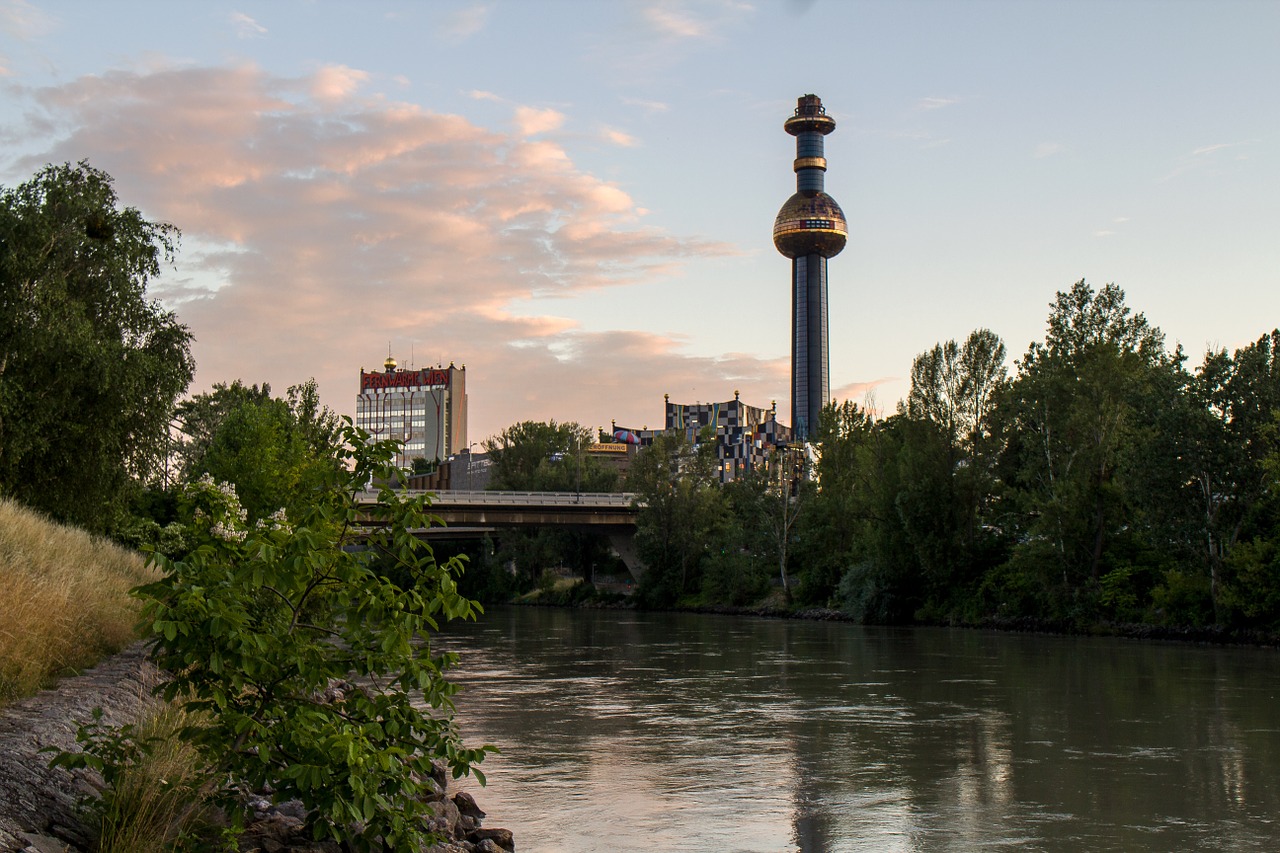 Vienna, Saulėlydis, Upė, Kanalas, Nuotaika, Austria, Dangus, Nemokamos Nuotraukos,  Nemokama Licenzija