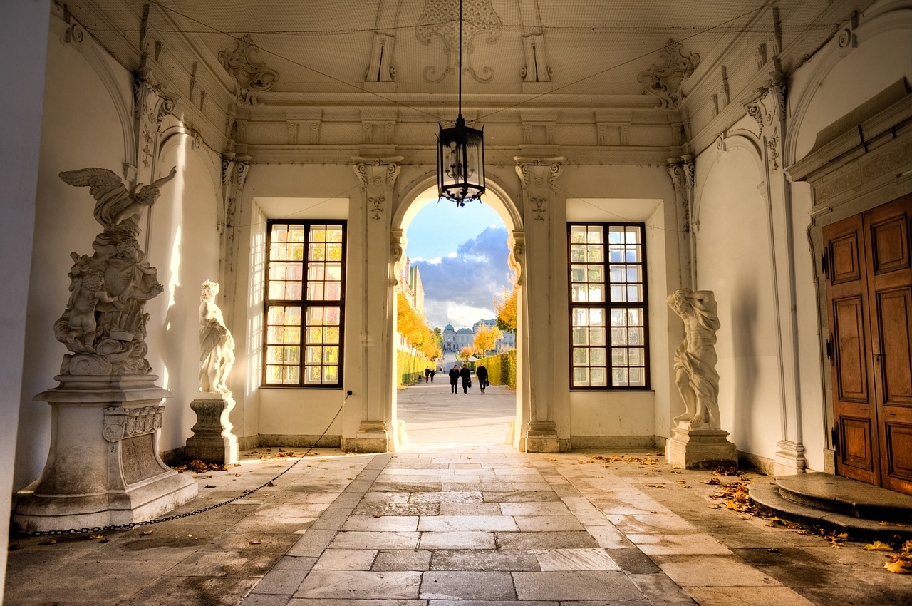 Vienna, Belvedere, Įėjimas, Romantiškas, Austria, Pastatas, Barokas, Kelionė, Rūmai, Orientyras