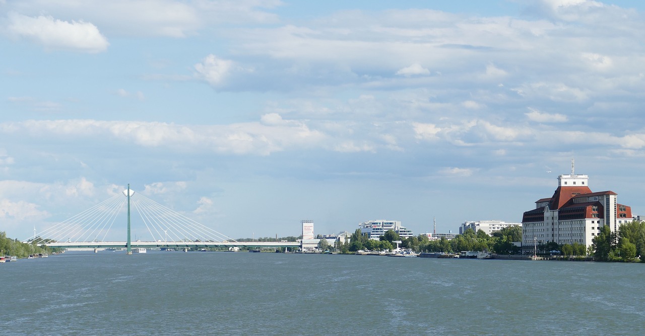 Vienna, Austria, Architektūra, Vaizdas, Panorama, Pastatas, Danube, Upė, Upės Kruizas, Neustadt