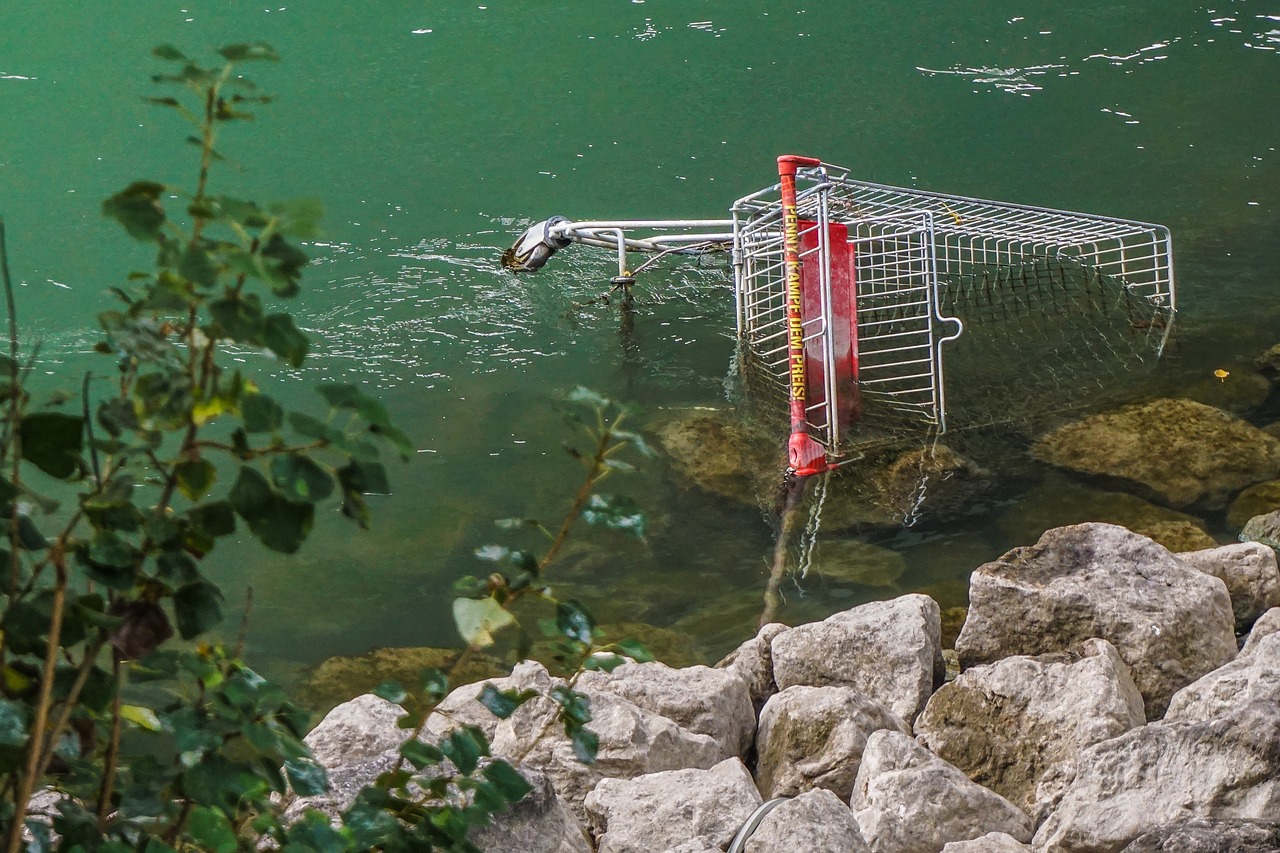 Vienna, Danube, Pirkinių Krepšelis, Akmenys, Gamta, Apsipirkimas, Vanduo, Upė, Vandalizmas, Nemokamos Nuotraukos