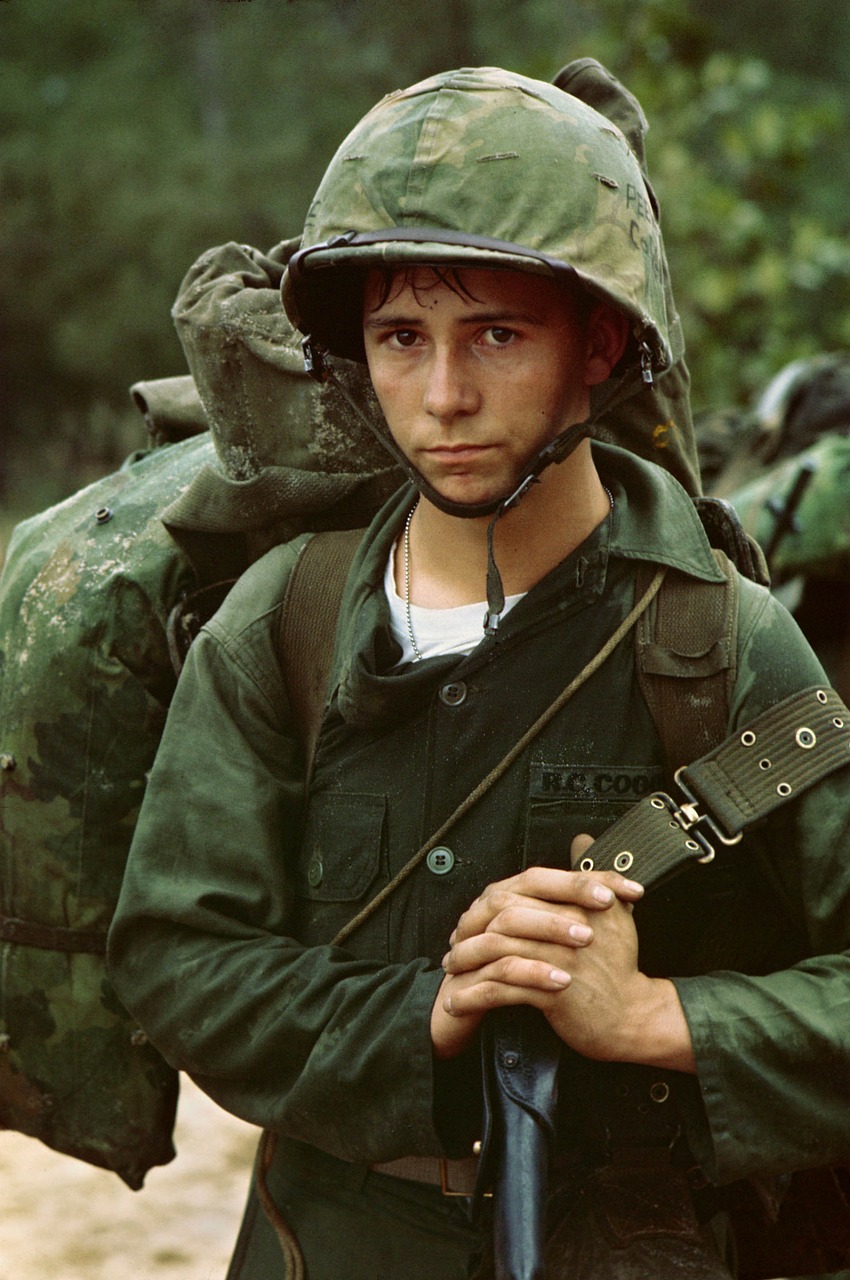 Vietnamo Karas, Kareivis, Jaunas, Vyras, Da Nang, 1965, Vietnamas, Usa, Karas, Kariuomenė