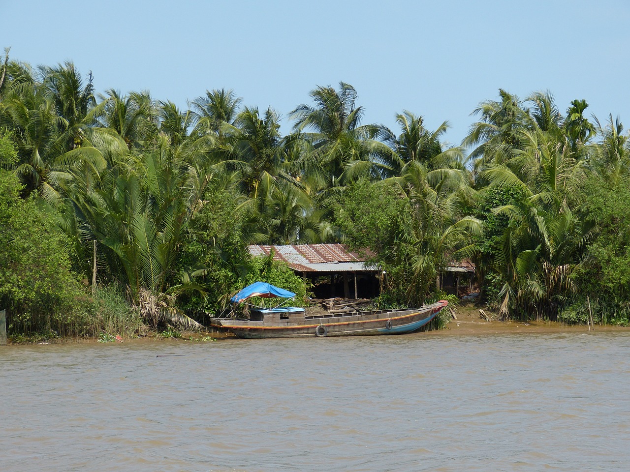 Vietnamas, Mekong Upė, Mekong Delta, Upė, Transportas, Laivas, Atogrąžų, Vidaus Vandens Kelių Transportas, Laivyba, Medinė Valtis