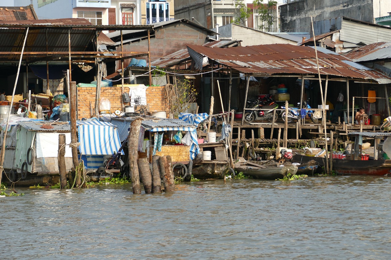 Vietnamas, Mekong Upė, Upė, Gyventi, Mekong Delta, Tropikai, Skurdas, Lūšna, Gali Tho, Nemokamos Nuotraukos