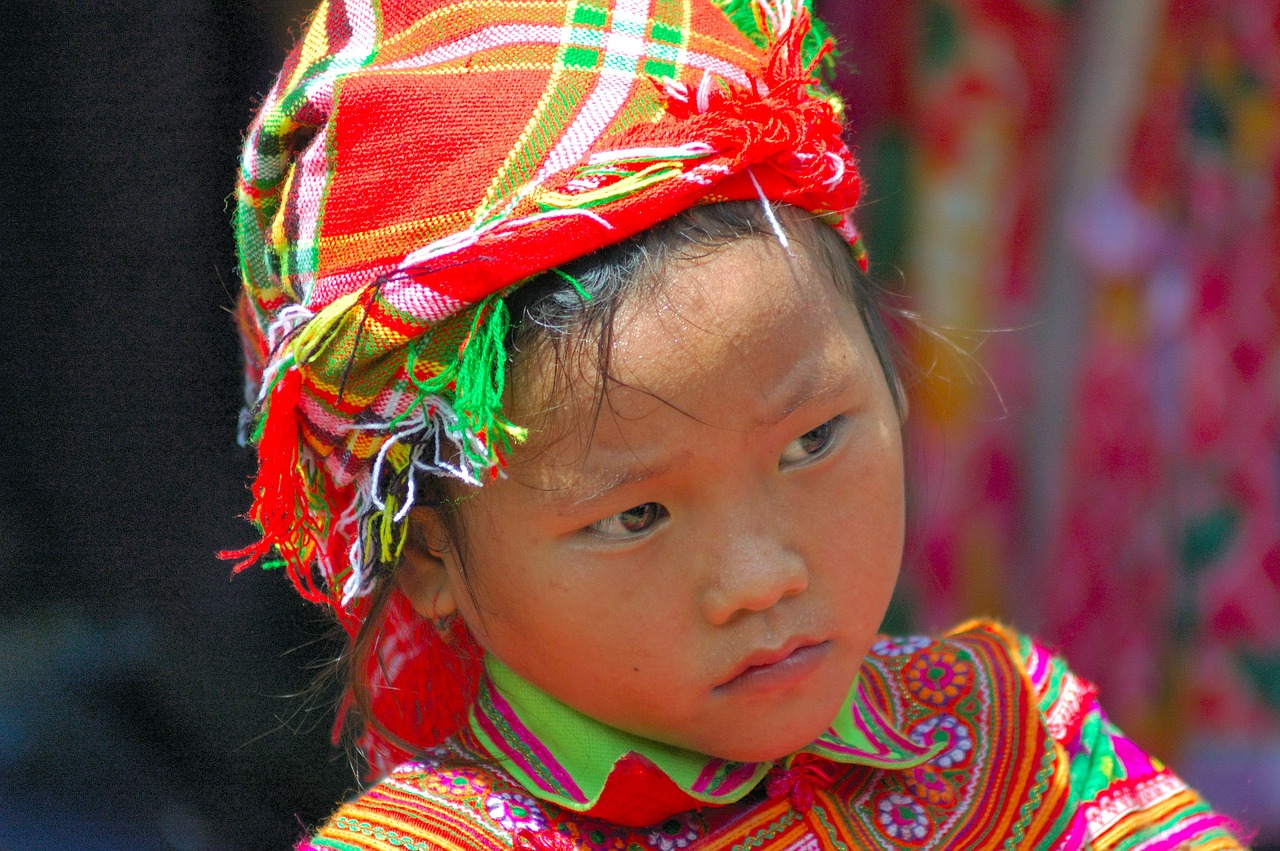 Vaikas, Vietnamas, Mergaitė, Tradicinis, Apranga, Rytus, Asija, Kelionė, Kultūra, Veidas