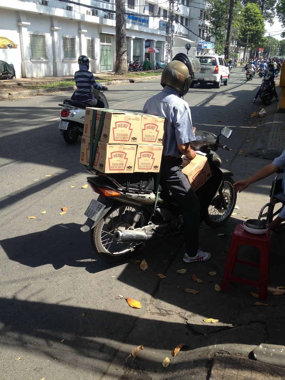 Vietnamas, Saigon, Ho Chi Minh, Heinz, Kečupas, Motoroleris, Dėžės, Pristatymas, 2013, Nemokamos Nuotraukos