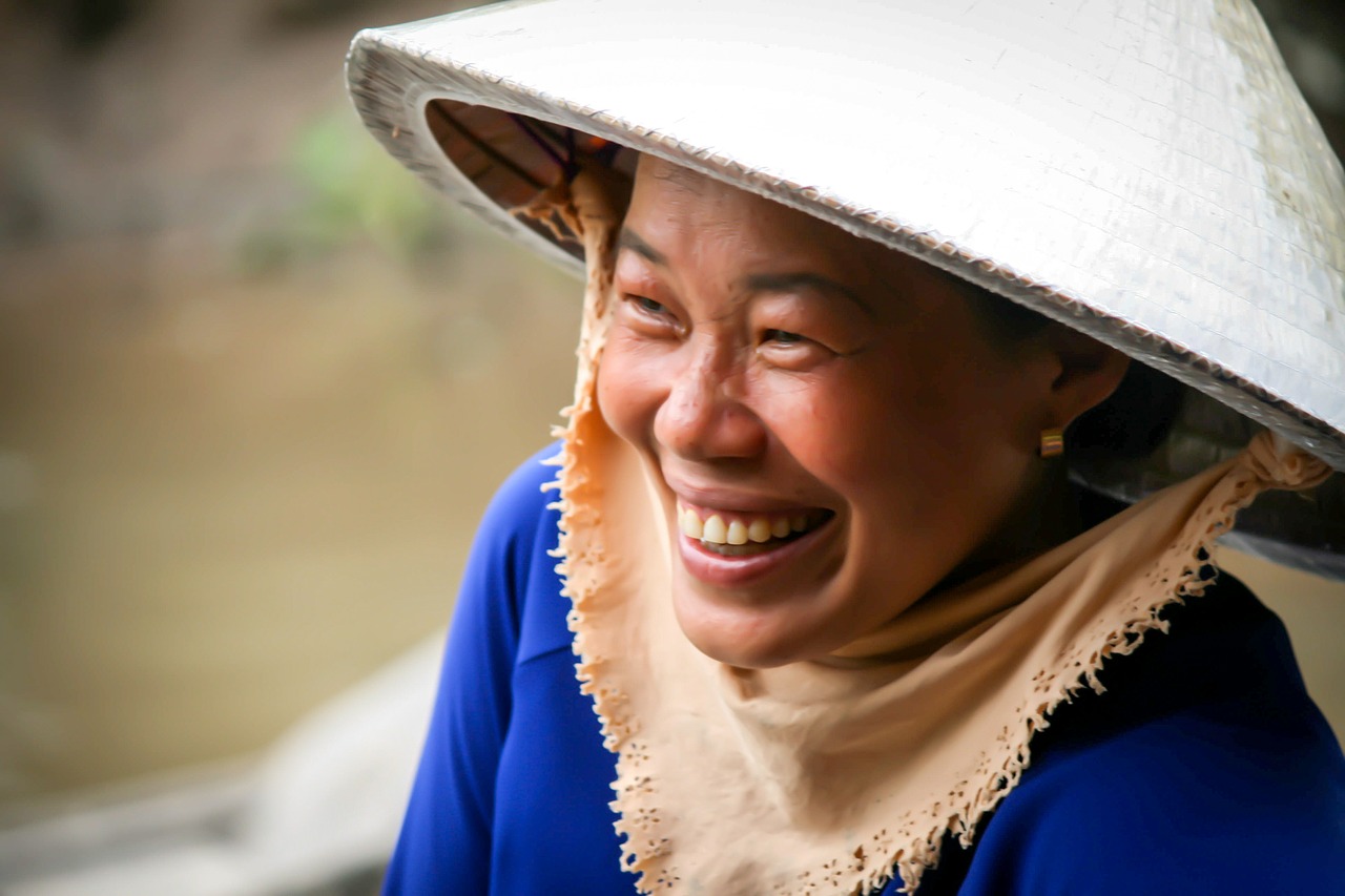 Vietnamas, Moteris, Šypsena, Kelionė, Kultūra, Tradicinis, Asija, Šypsosi, Žmonės, Linksmas
