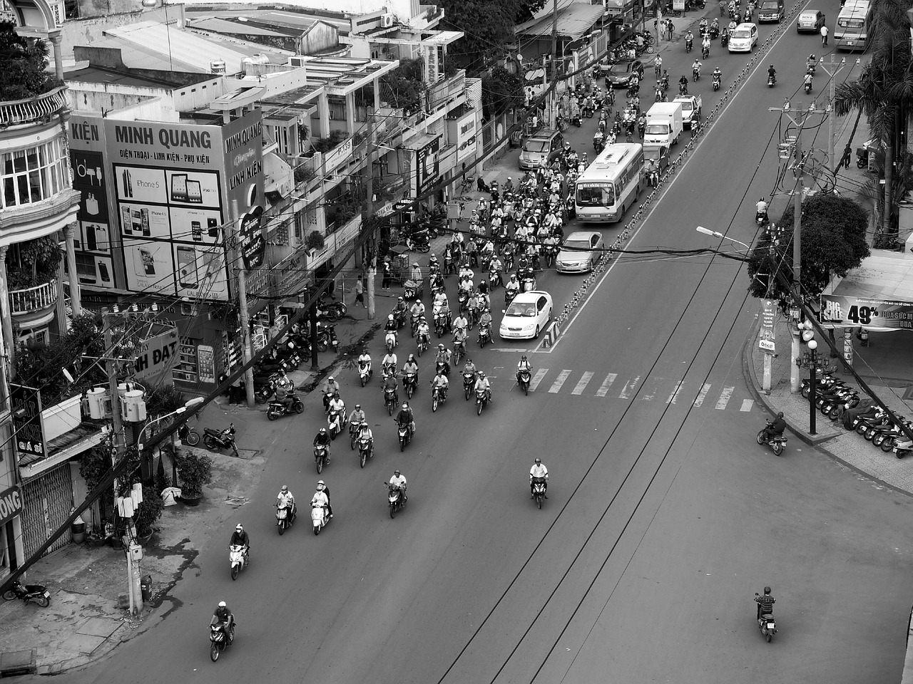 Vietnamas, Hanojus, Motociklas, Juoda Ir Balta, Nemokamos Nuotraukos,  Nemokama Licenzija