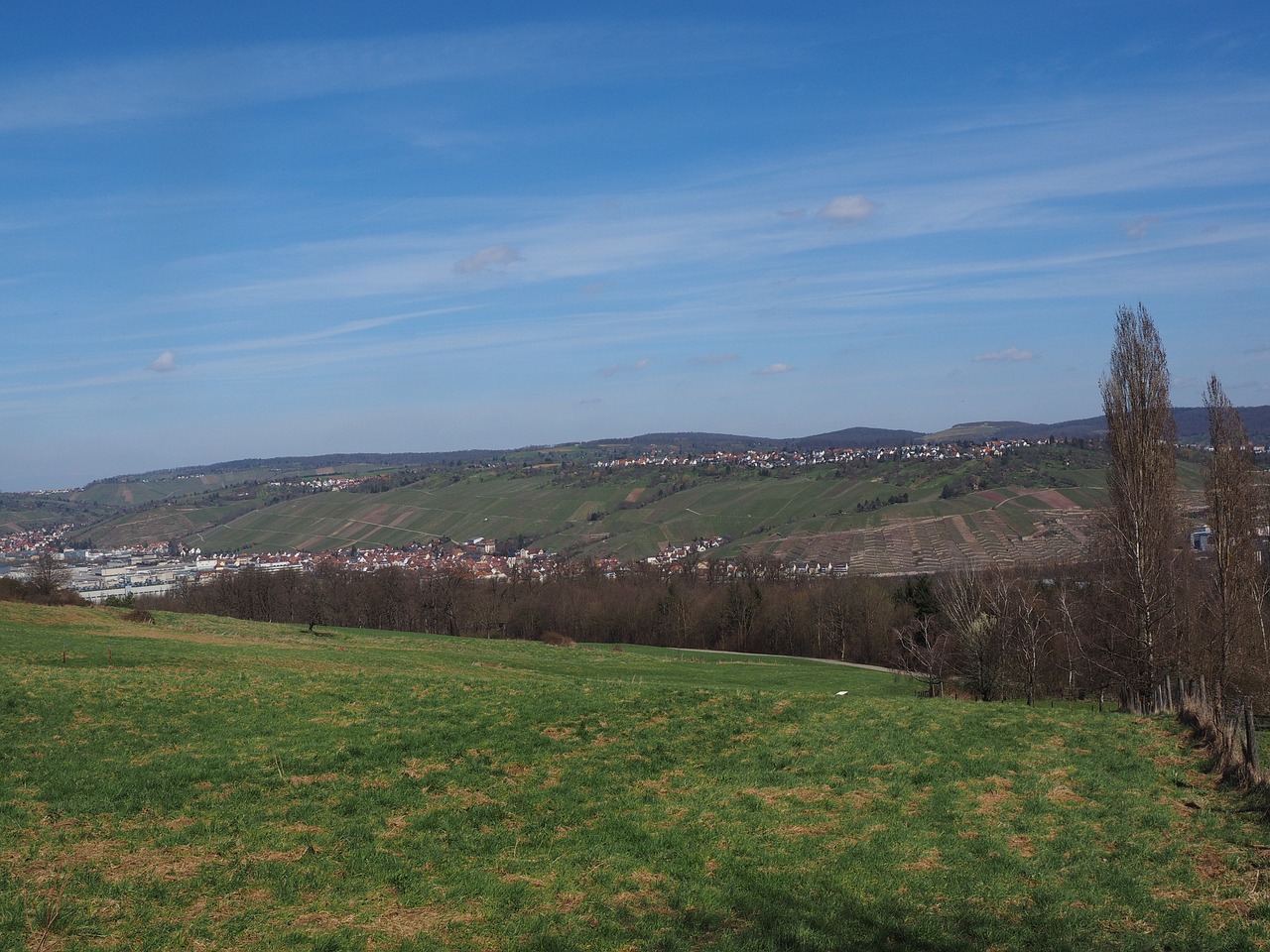 Vaizdas, Kraštovaizdis, Perspektyva, Vynuogynai, Swabian Alb, Neckar Valley, Neckarhalde, Mettingen, Esslingen, Pranešta