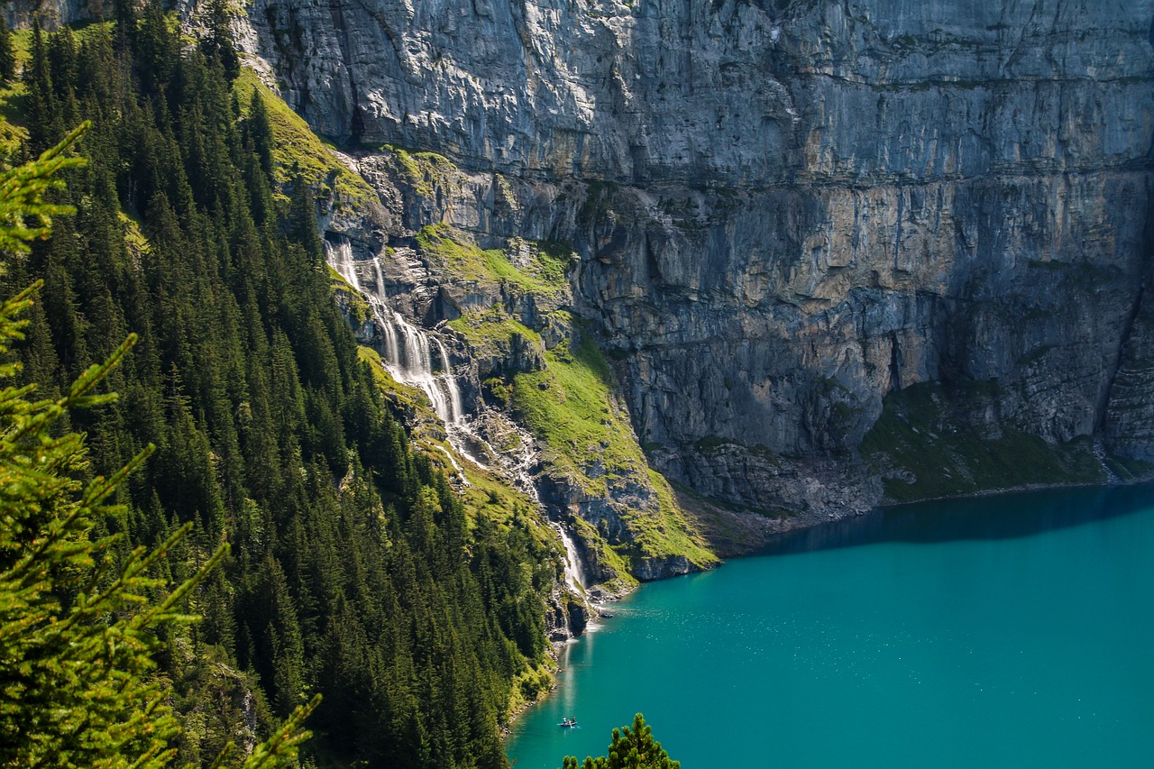 Vaizdas, Bergsee, Krioklys, Kalnai, Ežeras Oeschinen, Žygiai, Jūros Dugnas, Šveicarija, Nemokamos Nuotraukos,  Nemokama Licenzija
