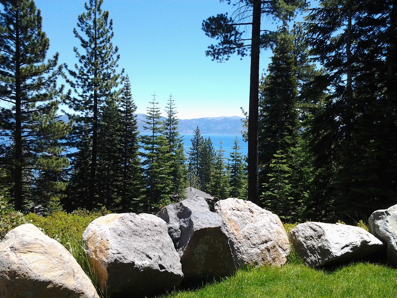 Vaizdas, Ežeras Tahoe, Tahoe Miestas, Gamta, Kraštovaizdis, Akmenys, Kalifornija, Kalnas, Sierras, Mėlynas