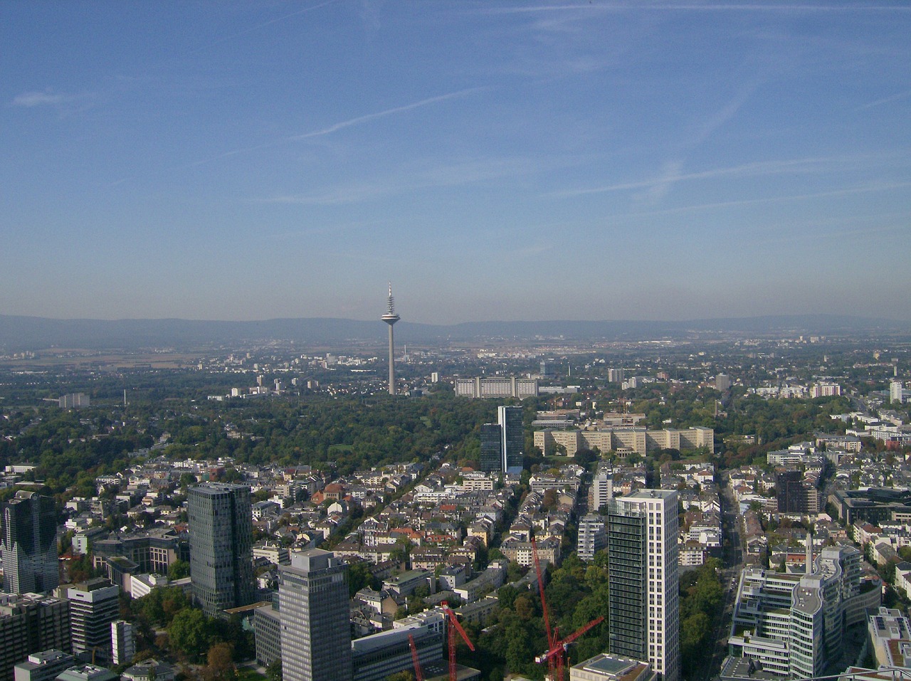 Vaizdas, Frankfurtas, Dangoraižis, Dangoraižiai, Panorama, Mėlynas, Dangus, Frankfurtas Yra Pagrindinė Vokietija, Architektūra, Pastatas