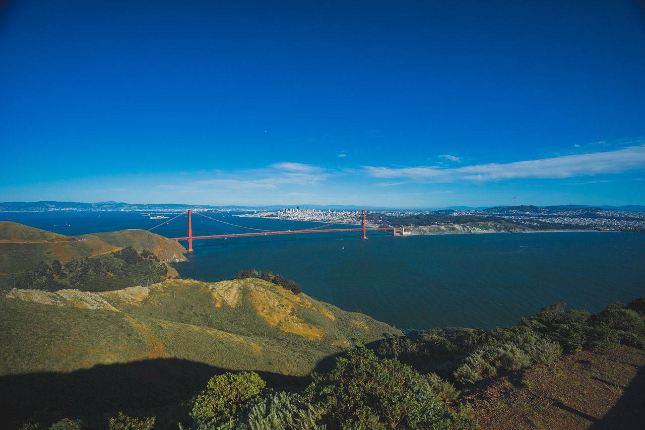Vaizdas,  Panorama,  Įlanka,  Plotas,  Auksinis,  Vartai,  Tiltas,  San,  Francisco,  Usa