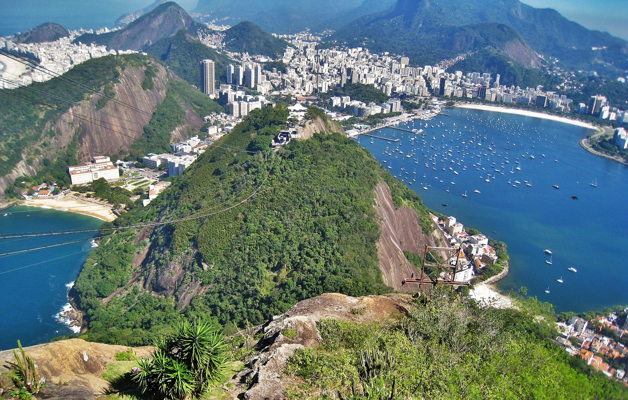 Vaizdas Iš Cukranendrių, Urca Kalnas, Rio, Copacabana, Pasaulyje Garsaus, Brazilas, Mėlynas, Kraštovaizdis, Gamta, Spalvingas
