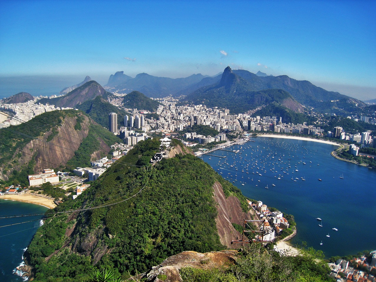 Vaizdas Iš Cukranendrių, Korcovado Vaizdai, Rio De Žaneiras, Kvapą Gniaužiantis Vaizdas, Pasaulyje Garsaus, Gamta, Tolimas Vaizdas, Mėlynas, Rio, Žinomas