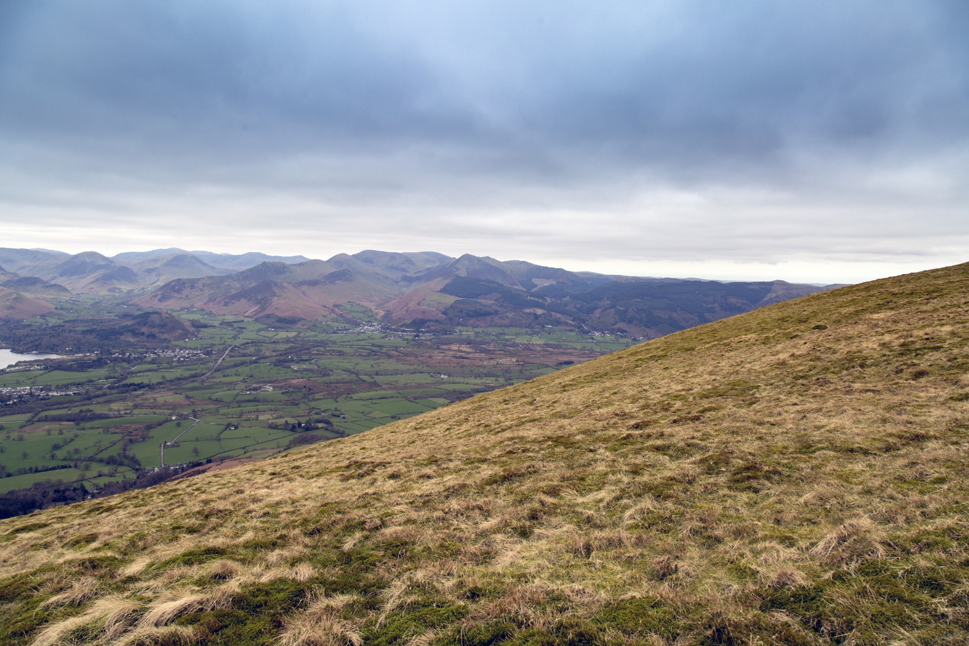 Skiddaw,  Blencathra,  Vanduo,  Tvenkinys,  Medžiai,  Miškas,  Kaimas,  Kalnai,  Kraštas,  Trasa