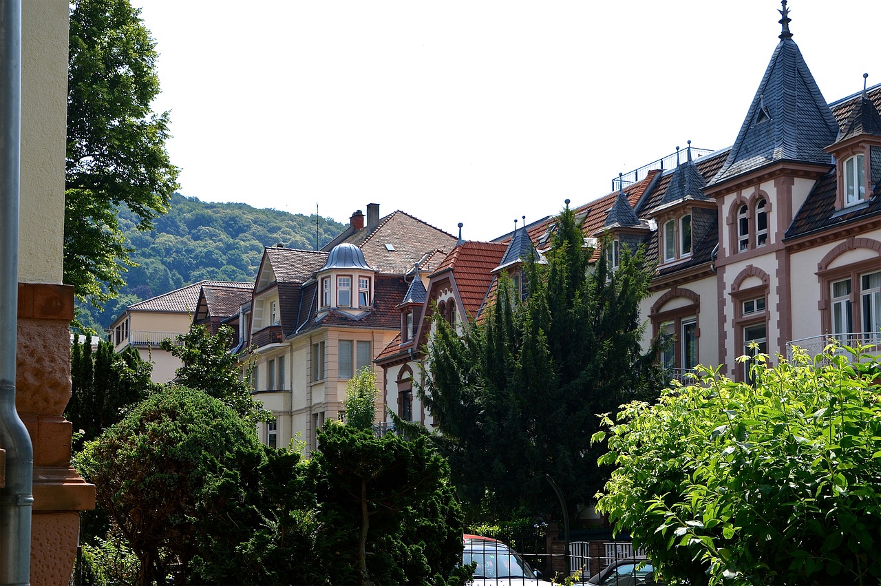 Vila, Heidelbergas, Weststadt, Namai, Pastatas, Architektūra, Balkonai, Fasadas, Architektūrinis Stilius, Krūmai