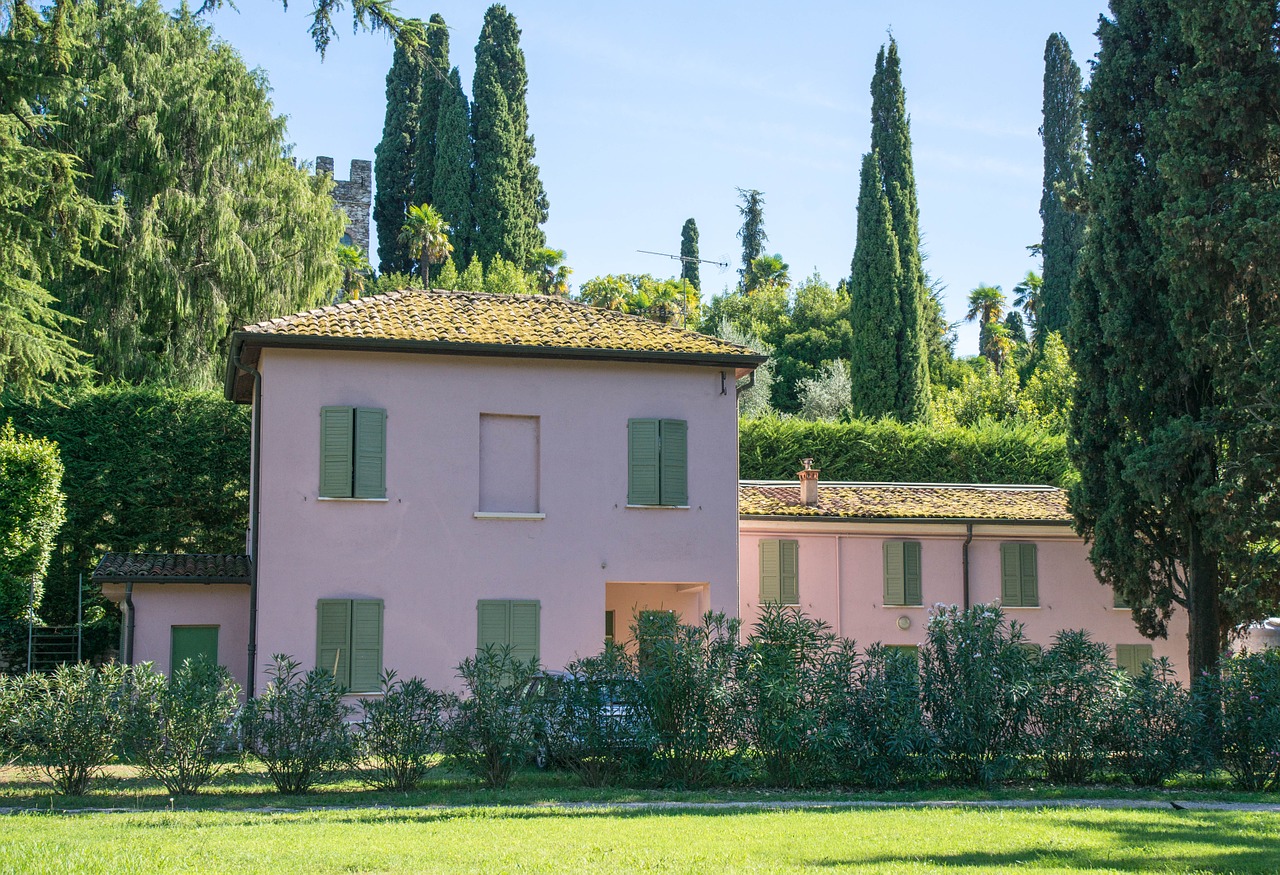 Vila, Ispanų, Rožinis, Sirmione, Ežero Garda, Gamta, Italy, Sodas, Europa, Kelionė