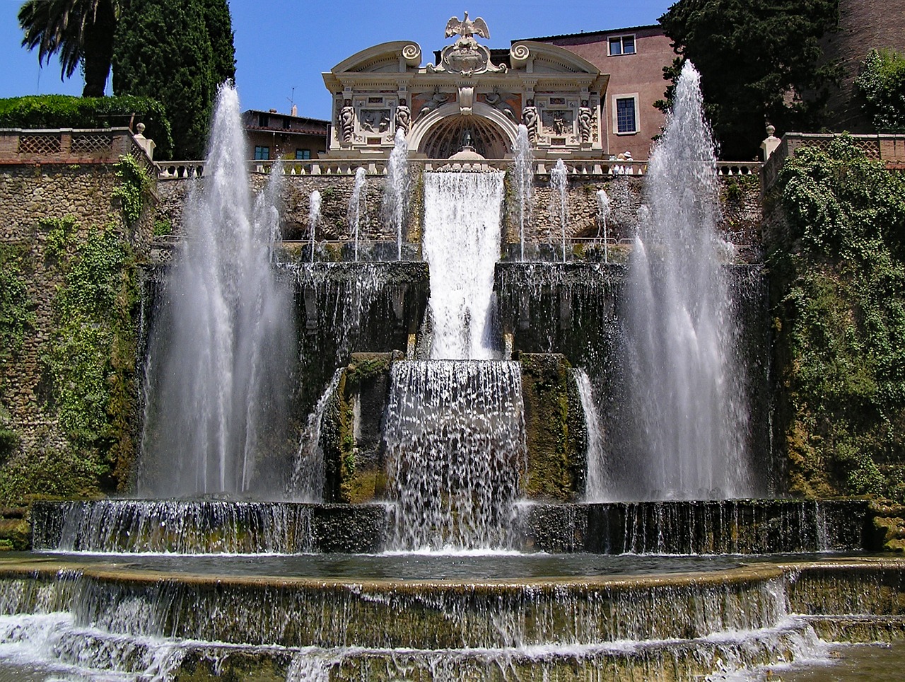 Villa Deste, Tivoli, Italy, Europa, Menas, Meno Kūriniai, Tvenkinys, Vanduo, Vila, Lankytinos Vietos