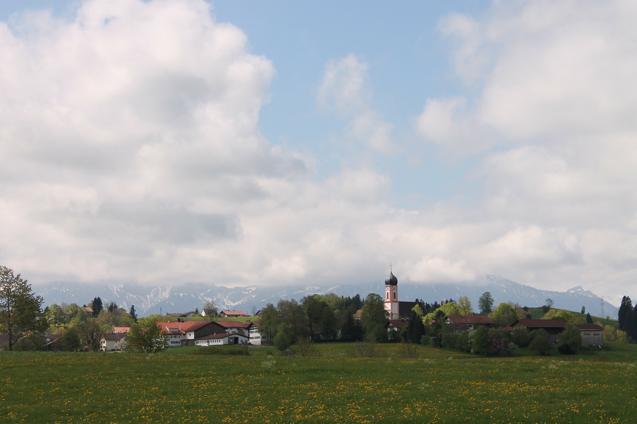 Kaimas, Alpių, Alpine Panorama Pavasarį, Kaimo Bažnyčia, Pavasaris, Nemokamos Nuotraukos,  Nemokama Licenzija