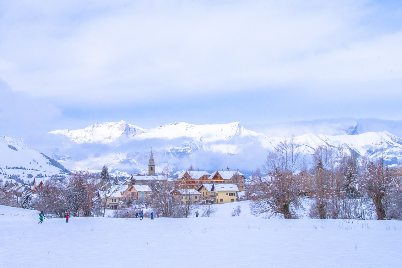 Kaimas,  Ancelle,  Hautes Alpes,  Champsaur,  Sniegas,  Žiema,  Šaltas,  Kalnas,  Panorama,  Takas Sniegas