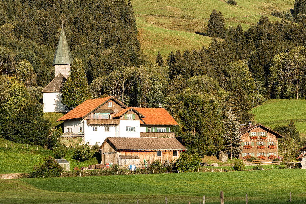 Kaimas, Ūkininkavimo Kaimas, Kraštovaizdis, Alpių, Gamta, Allgäu, Nemokamos Nuotraukos,  Nemokama Licenzija